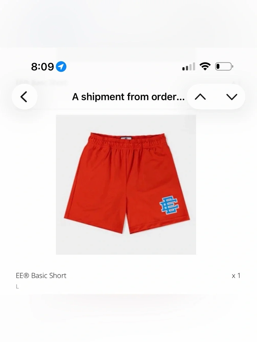 Eric Emanuel EE Basic/Core Short - Size L - Orange/Light Blue - 100% authentic